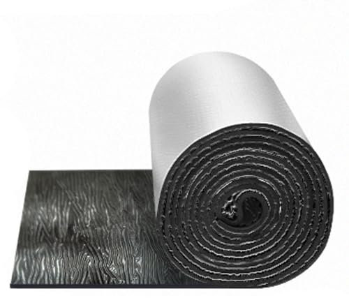 Selbstklebender Wärmedämmschaum aus Aluminiumfolie, 5 mm dick, schalldichte Dachboden-Isolierrolle mit Baumwollschicht, Wärmereflektorrolle, Strahlungsbarriere zur Energieeinsparung und Wärm