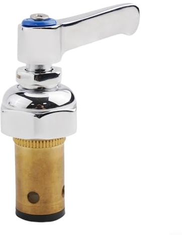 LVYXON Brass Compatible 002713-40 Lever Handle for T&S, Spindle Assembly Replacement, Smooth Functionality, Brass Material, Cold Blue Or Hot Red Options