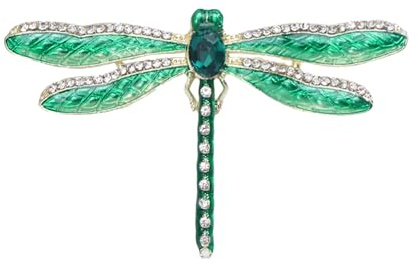 Vintage Damen Strass Brosche,Schönen Tier Brosches,Grüner Brosches Strass, Modeschmuck, Libelle Brosche Pin,Eleganten Stil Als Geschenk Für Frauen/Für Kleidung Dekoration Oberbekleidung