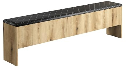 Sitzbank Esteban Coast Evoke Oak · B 185 x H 54 cm | Gepolsterte Sitzfläche · 1 Stauraum-Klappe · Holzwerkstoff-Korpus