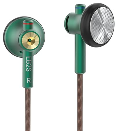 NICEHCK EB2S Wired Earbuds with 15.4mm LCP Diaphragm, Hi-Res in-Ear Headphones for Android, Phones, Laptops, MP3 Players (3.5mm Green No Mic)