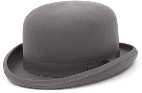 DJSKLDF Cylinderhatt ullfilt cylinderhatt för män kvinnor trollkarl Fedora formell bowlerhatt (grå, M (57 cm))