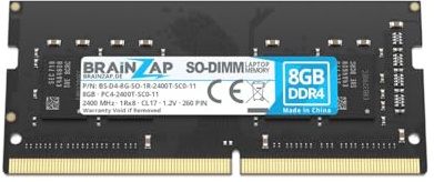 BRAINZAP 8GB DDR4 RAM SO-DIMM PC4-2400T-SC0-11 1Rx8 2400 MHz 1.2V CL17 Notebook Laptop Arbeitsspeicher Unbuffered Non-ECC
