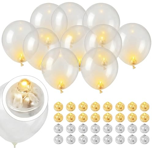 Kimuwote 60 Stück Mini LED Lichter, LED Ballons Lichter Warmweiß,Ballonlichter für Papier Laterne, Hochzeit, Weihnachten, Party, Geburtstag Dekorationen