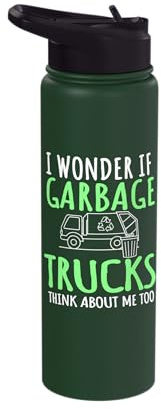 Recycling Bin Truck Rubbish Collector Earth Day Stainless Steel Insulated Water Bottle