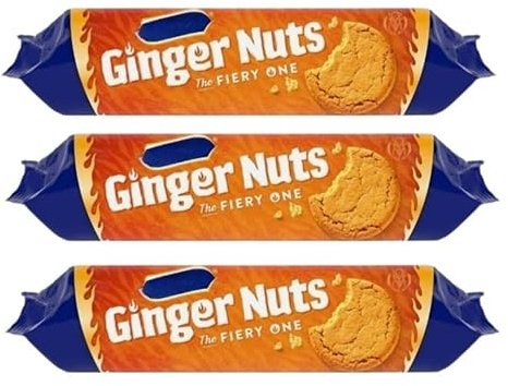 Luxury Ginger Nuts Biscuits, 250g | Deliciously spiced and crunchy biscuits | Great for snacking or Dipping | Multipack bundle | Afternoon tea biscuits to share with Friends and Family (Pack of 3)