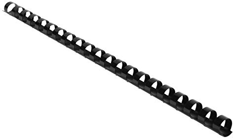 Exacompta - Ref 75401E – Bindekämme – 12 mm dick, 21 Ringe, geeignet für A4-Dokumente, für ca. 65–90 Blatt, PVC-Material, schwarz (100 Stück)