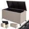 CASARIA® Baúl de Almacenamiento Exterior XXL 270L 117x53x60cm Poliratán Beige 2 Ruedas y Asas Arcón de Jardín