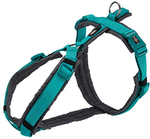 TRIXIE Premium Trekkinggeschirr Himmelblau/Grau - Himmelblau/Grau, XL