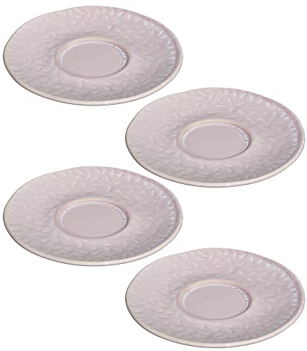 LEONARDO HOME Matera Piattino in Ceramica, 11 cm, Set da 4 Pezzi, Colore: Rosa
