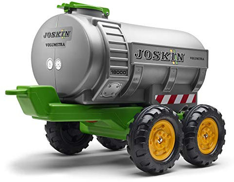 Falk Joskin Tankanhänger mit Zapfhahn und Streuer ab 3 Jahren I Trettraktor Anhänger mit 30 Lieter Fassungsvermögen I Kompatibel mit Traktoren und Baggerladern