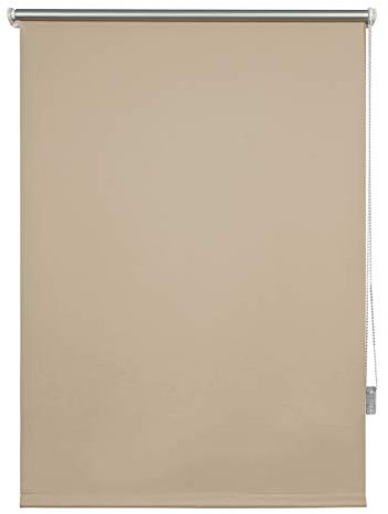 ondeco Thermo-Rollo ohne Bohren, Verdunkelung für Fenster und Türen, Sonnenschutz Fenster innen, Sichtschutz Seitenzugrollo lichtundurchlässig 120x160 cm Beige