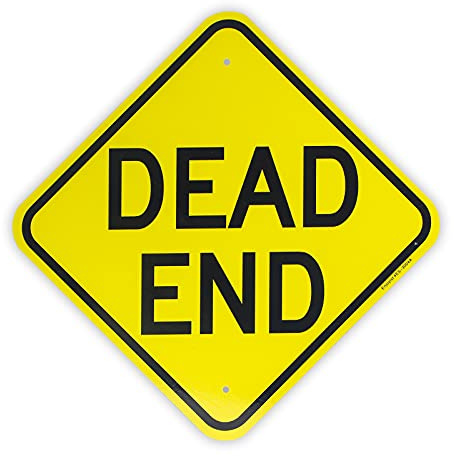 Totes End-Schild, 30,5 x 30,5 cm, reflektierendes Aluminiumschild, rostfrei, UV-geschützt und wetterfest