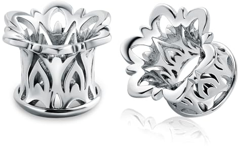 Stfery Tunnel Paar, Ohr Tunnel Blume Hohle Flesh Ohrdehner Schmuck Ohrpiercing Plug 8mm-16mm Geschenke für Damen Herren
