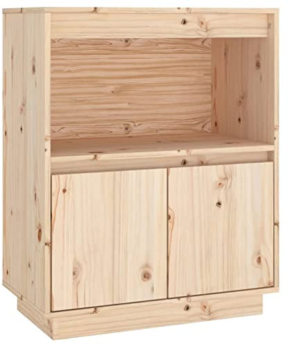 Homgoday Sideboard 60x34x75 cm Massivholz Kiefer Beistellschrank Schrank Aufbewahrungsschrank für Esszimmer Wohnzimmer Flur und Küche Home Office Möbel Buffetschrank 705