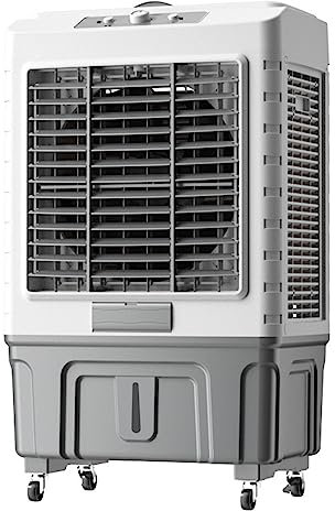 Enfriador de Aire Evaporativo Industrial de 150W con Tanque de Agua de Capacidad de 55 L, Oscilación de 120 °, Volumen de Suministro de Aire de 6000 m³/h, para Industria de Habitaciones (Size : 200W