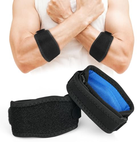 ACWOO Ellenbogenbandage, 2 Stück Tennisarm bandage, Ellbogen Bandage, Bandage Ellenbogen für Tennisarm, Golferellenbogen Sport, Fitness (Blau)