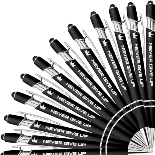 YouBaiVS Personalisierte Kugelschreiber, Premium-Metall-Stylus-Stift mit Stylus-Spitzen, schwarze Tinte, Business-Geschenke in Großpackung, Schwarz