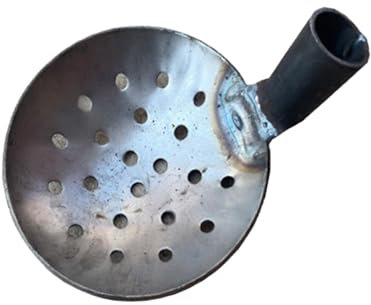 Ronyme Septic Tank Tool Sewer Spoon Reusable Mud Ladle Metal Rounded Basin Spoon Manure Spoon for Patio Septic Tank Lawn, 17cm Steel