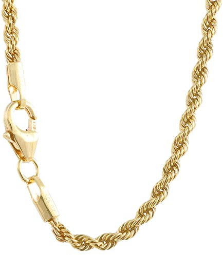 hoplo holzenplotz Goldkette Kordelkette hohl Halskette Breite 2,1 mm - 333-8 Karat Gold, Länge der Kette:45 cm Halskette