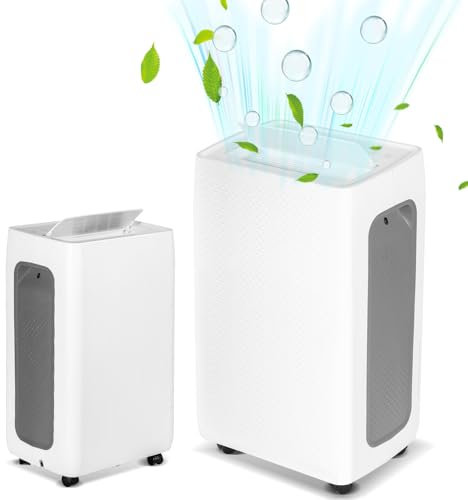 Daromigo Luftentfeuchter 26L/Tag, Luftentfeuchter Elektrisch für Räume bis 50m², Raumentfeuchter mit 3 Betriebsmodi, Ablaufschlauch, Timer 24H, Entfeuchter Keller mit Automatischer Abtauung