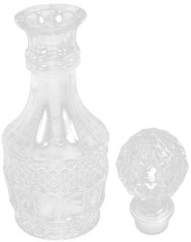 PRETYZOOM Botella Decantadora de Whisky de Vidrio Transparente 500 Ml Vidrio Resistente para Bar y Restaurante Licorera Elegante para Servir Licor Único