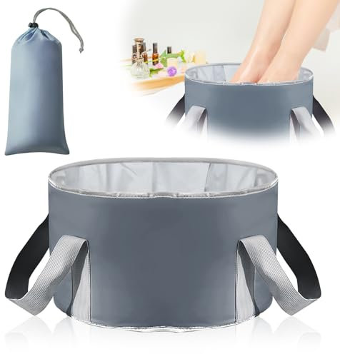 Foot Soak Bowl,Foot Bath Bowl,Footbath Collapsible Foot Spa Portable Travel Foot Bath Tu Collapsible Bucket For Soaking Feet Suitable for Camping Washing Fishing (High-Grade Gray)