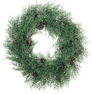 artplants.de Deko Kranz Zypresse RALUKA mit Zapfen, grün, Ø60cm - Künstlicher Kranz