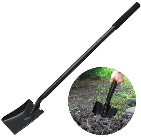 Petites Pelle Jardin avec Manche en Acier Inoxydable de 110 cm, pelles en métal détachables très résistantes pour Le Jardinage, Le Camping et Le creusement de tranchées, Orange