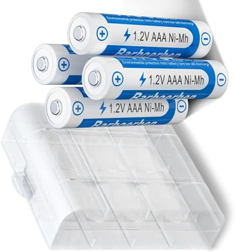 8 Piles AA au Lithium avec Chargeur, Piles Rechargeables, Piles Mignonnes Haute capacité 3000 mWh, Piles AA au Lithium 1,5 V et Chargeur de Piles avec Fonction de Maintien de Charge