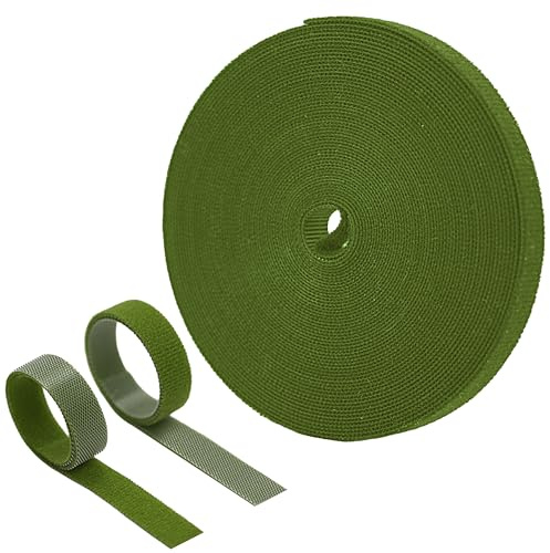 honzhaoyu Pflanzenstützenband, Grasgrün, 20m x 12mm | wiederverwendbar, verstellbar