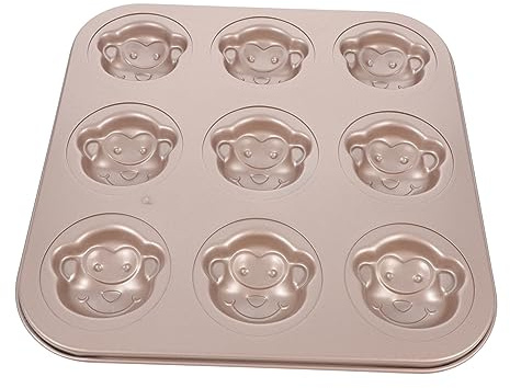 OHPHCALL Non-Stick Carbon Steel Cake Mold Set 6-Cavity Cartoon Madeleine Baking Tool for Home Use