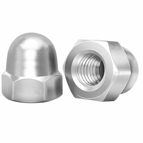 Tuercas de sombrero M6 de acero inoxidable A2, 100 unidades, 10 mm de ancho, DIN1587