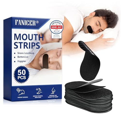 50 Pezzi Nastro Bocca per Dormire,Mouth Tape Anti Russamento,Nastro Anti Russamento Notte,Nastro Anti Russare Uomo e Donna,Migliora la Qualità del Sonno,facile da usare
