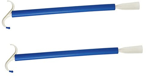 WEKAMOS 2 piezas Calzador Elevador de Zapatos Ayudante de Vestir Profesional y Duradero para Personas Mayores Discapacidad Color y Azul