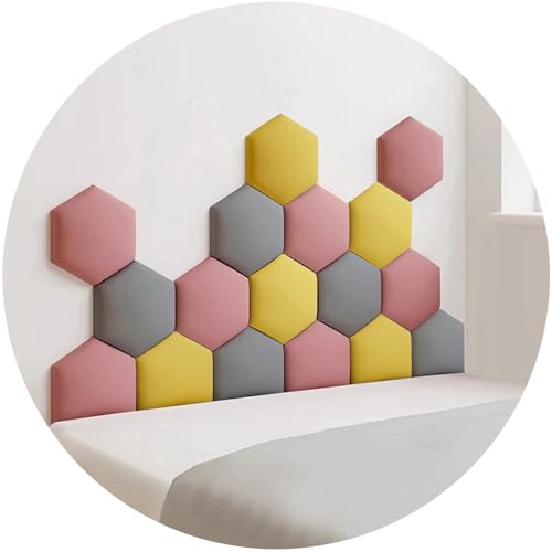 Panneaux muraux rembourrés, Autocollants muraux Anti-Collision 3D pour Enfants, Rembourrage Mural comme tête de lit, Panneau Mural décoratif à décoller et Coller (Rose, 120 x 70 cm)