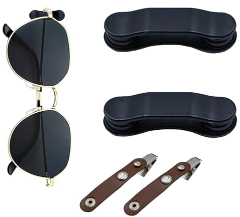 TAIKONLAB Magnetic Eye Glasses Holder (2 Pack), Secure Accessory Metal Clip for Eyeglasses, Reading Glasses, Sunglasses and ID Badge, Eyeglass Chain Alternative