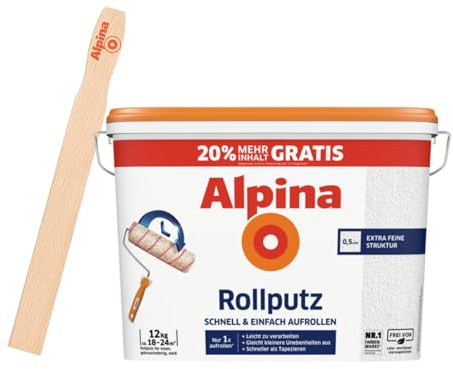 Alpina Rollputz Weiß – Strukturputz – Rührholz – 10 kg + 20% gratis