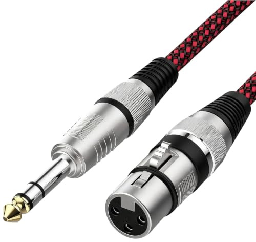 Lueden XLR Female to 1/4 TRS Cable 1.8m XLR to Jack 6.35mm Microphone Cable