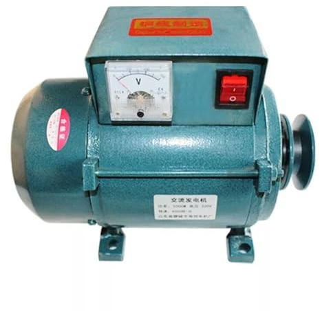 Generador AG sin escobillas, pequeño generador de imán permanente sin escobillas de 3500 W/5000 W, 220 V, bobina de cobre puro, accionado por correa, para iluminación, compatible con motores de gasoli
