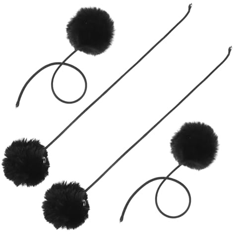 Veemoon 4 Stück Teiliges Katzenspielzeug mit Glöckchen Ersatzball für Kratzbaum Interaktiver Federball zum Aufhängen Fördert Bewegung und Beschäftigung für Katzen