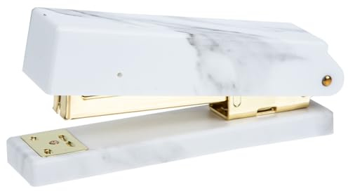 DEARMAMY Professioneller Kompakter Handtacker Goldfarben mit Marmoroptik Leicht und Langlebig Stabiles Heften Mehrerer für Büro Zuhause und Schule