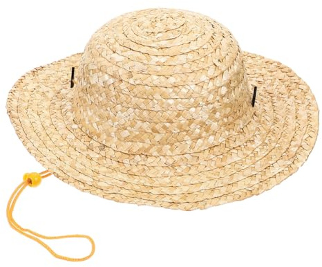 SUPVOX Sombrero ala Ancha de 35 Cm Protección Solar de Paja para Niños y Niñas Ajustable Color Caqui Adecuado para Playa y Actividades al Aire Libre