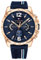 Tommy Hilfiger Reloj Analógico Multifuncional de Cuarzo para Hombres 46mm - Esfera Azul Marino con Correa de Silicona, Funciones de Día, Fecha y 24 Horas, Resistente al Agua hasta 5ATM - 1791474