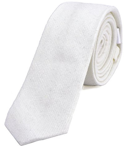 DonDon Herren Krawatte 6 cm Baumwolle einfarbig kariert und gepunktet meliert