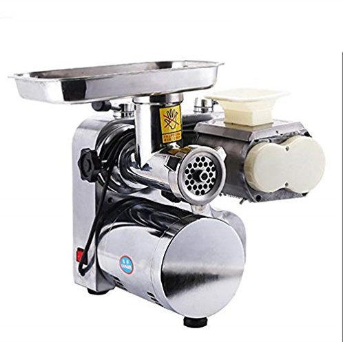 CGOLDENWALL 175kg/h 1100 w Stainless Steel Electric Meat Grinder Commercial Full Automatic Meat Slicing Machine Sausages Maker for Pork, Beef, Fish, Chicken, Pepper, Mushroom, Garlic, Radish