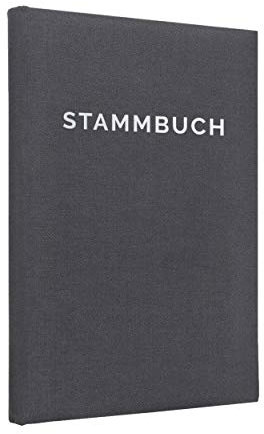 Stammbuch der Familie Serie 'Linea' Leinen dunkelgrau (Silber, 21,0 x 14,0)