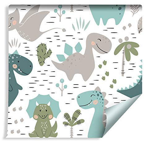 Muralo Tapete Für Kinder - Fröhliche Dinosaurier Vlies Dino ungewöhnlich kreativ - 222898389