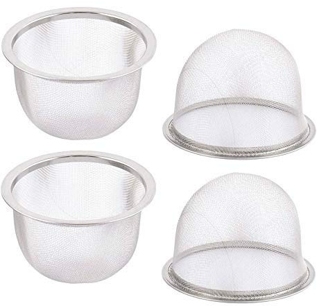 TINGB 4pcs Tamis Rond en Acier Inoxydable Tamis Feuille de thé épices Filtre à théière passoires diamètre 80mm