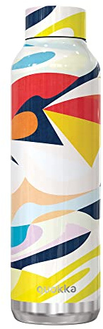 Quokka Solid Abstract Wasserflaschen aus Edelstahl, BPA-frei, doppelwandig, hält kalt und warm, für Kinder und Erwachsene